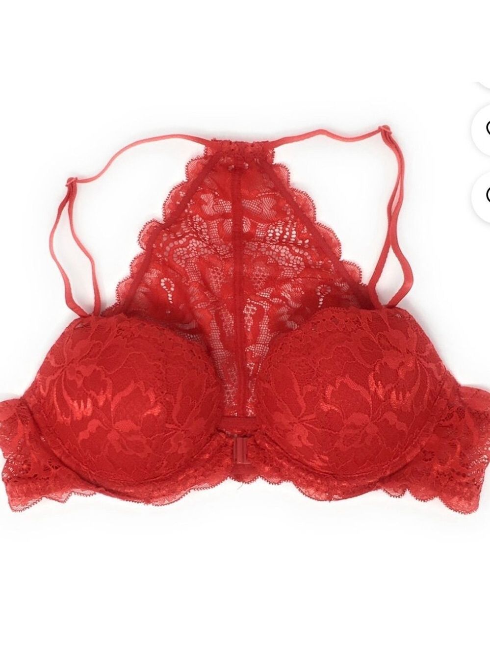 PINK Victoria’s Secret Red Date Racerback Lace Bra 32D